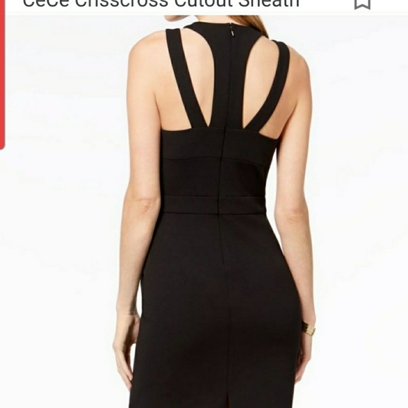NWT Cece black strappy criss cross cut out cocktail dress size  4 - Picture 7 of 7